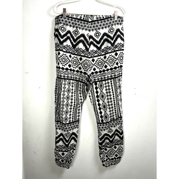 Madewell Aztec Tribal Bohemian Hipster Coastal Beachy Lightweight Jogger Pants M - Picture 7 of 9